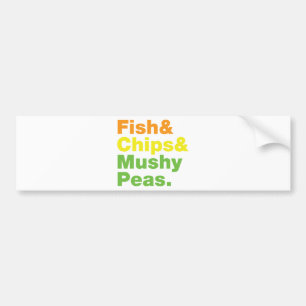 Autocollant De Voiture Poissons & Chips & Pois Musqués.
