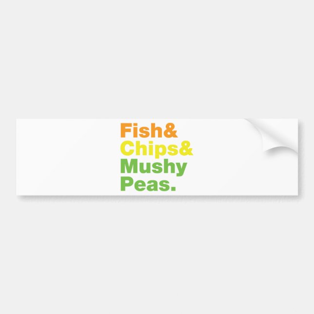 Autocollant De Voiture Poissons & Chips & Pois Musqués. (Devant)