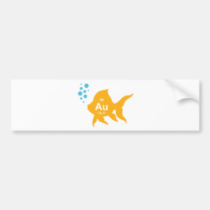 Autocollant De Voiture Poissons élémentaires d'or de Tableau périodique