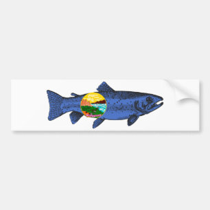 Autocollant De Voiture Poissons Montana