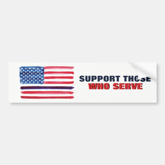 Autocollant De Voiture Police mince de soutien de drapeau américain de (Devant)