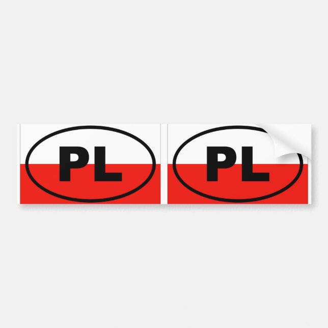 Autocollant De Voiture Pologne PL ovale européen (Devant)
