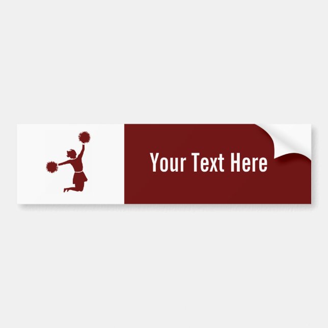Autocollant De Voiture Pom-pom girl en silhouette Bumpersticker (Devant)
