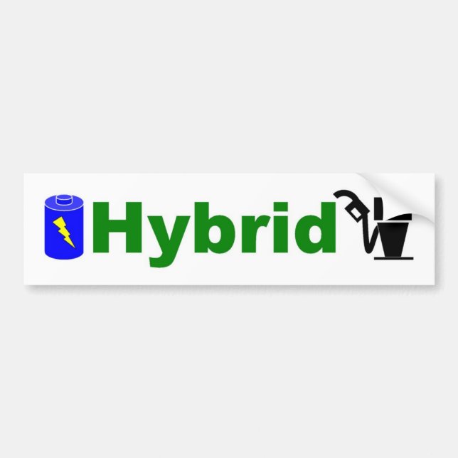 Autocollant De Voiture Pompe et batterie vertes HYBRIDES (Devant)