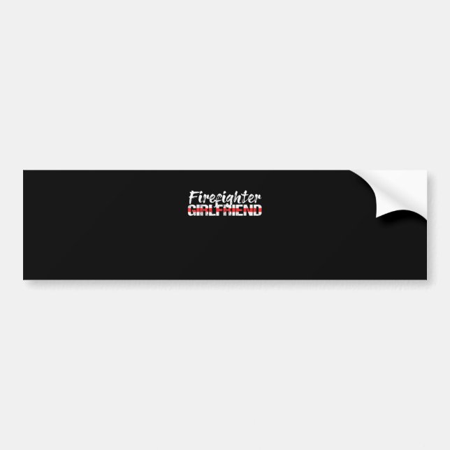 Autocollant De Voiture Pompier Girlfriend Mince Red Line Firewoman (Devant)