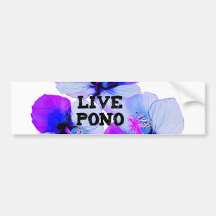 Autocollant De Voiture Pono Hawaïen Hibiscus Violet Bleu Floral en vie 