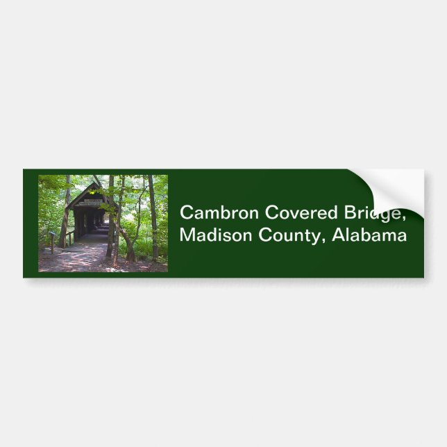 Autocollant De Voiture Pont couvert de Cambron, Comté de Madison, Alabama (Devant)