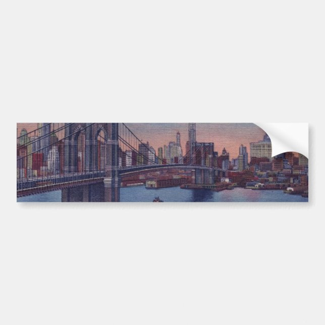 Autocollant De Voiture Pont de Brooklyn vintage (Devant)