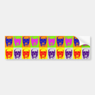 Autocollant De Voiture Pop Art Skull