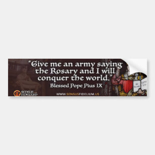 Autocollant De Voiture Pope Pius IX Rosary Bumper Sticker