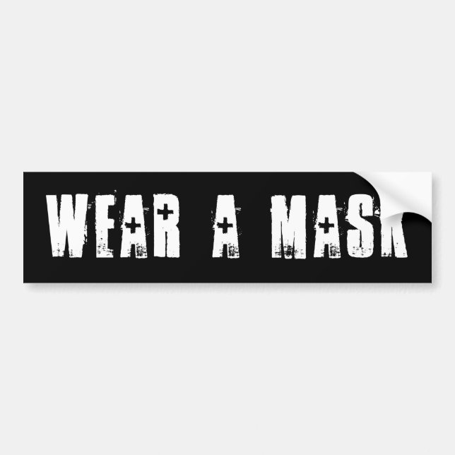 AUTOCOLLANT DE VOITURE PORTER UN MASQUE (Devant)