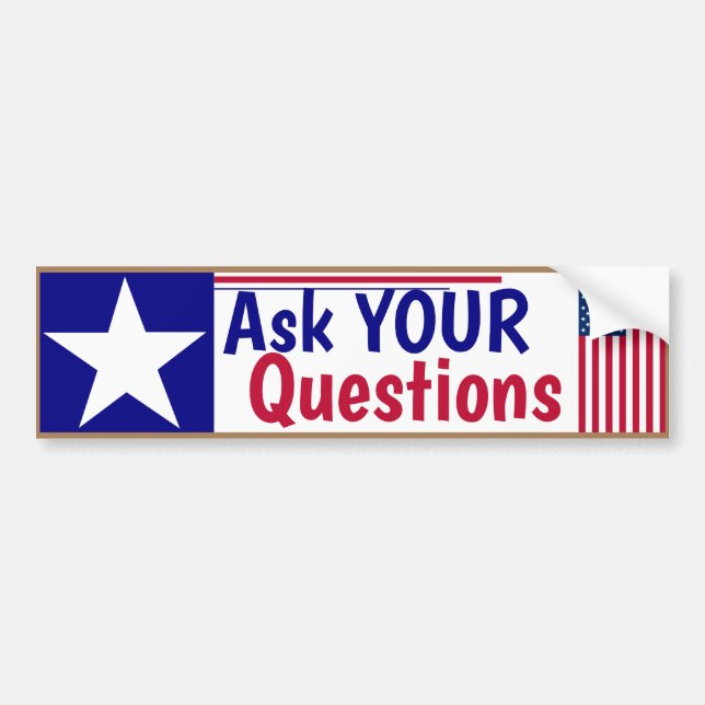 Autocollant De Voiture Posez VOS questions (Devant)