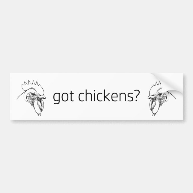 Autocollant De Voiture poulets obtenus ? coqs (Devant)