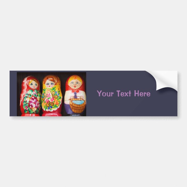 Autocollant De Voiture Poupées colorées de Matryoshka (Devant)