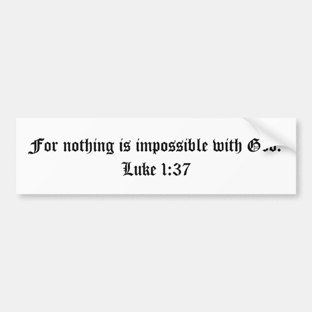 Autocollant De Voiture Pour impossible n'est pas français avec Dieu.  (Devant)