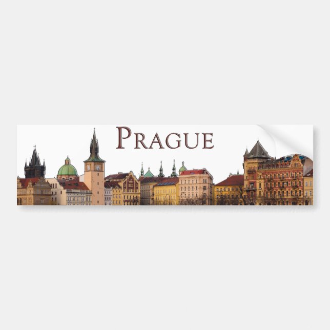Autocollant De Voiture Prague : Skyline de la vieille ville (Devant)
