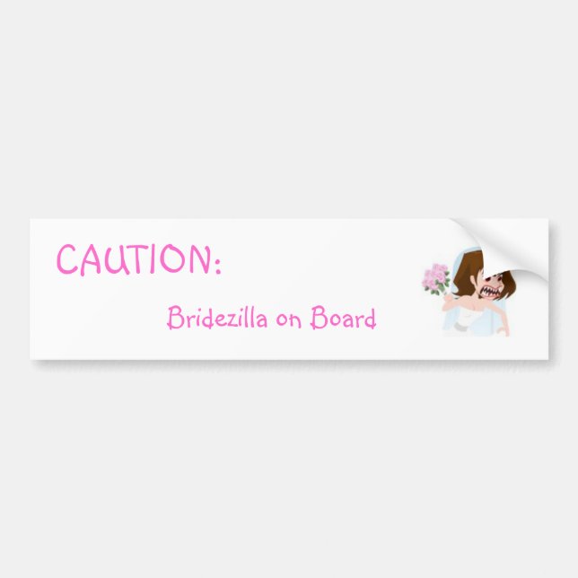 Autocollant De Voiture "Précaution Bridezilla à bord" d'adhésif pour (Devant)