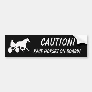 Autocollant De Voiture Précaution ! Chevaux de course à bord !