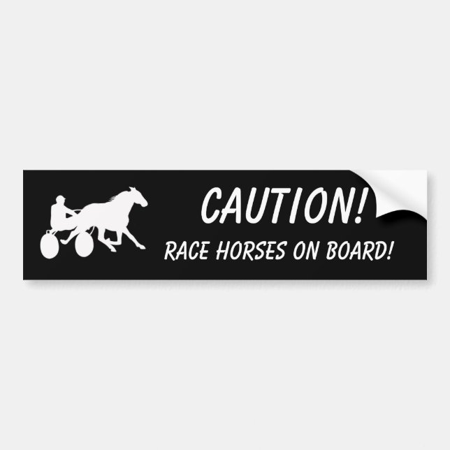 Autocollant De Voiture Précaution ! Chevaux de course à bord ! (Devant)