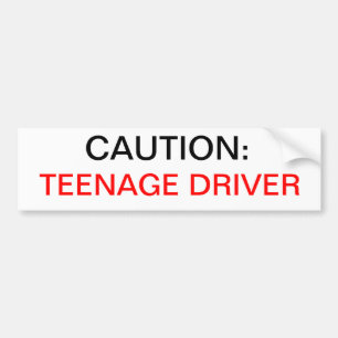 AUTOCOLLANT DE VOITURE PRÉCAUTION : CONDUCTEUR ADOLESCENT