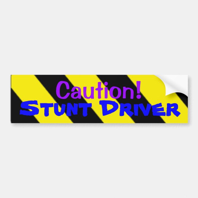 Autocollant De Voiture Précaution ! Conducteur de cascade (Devant)