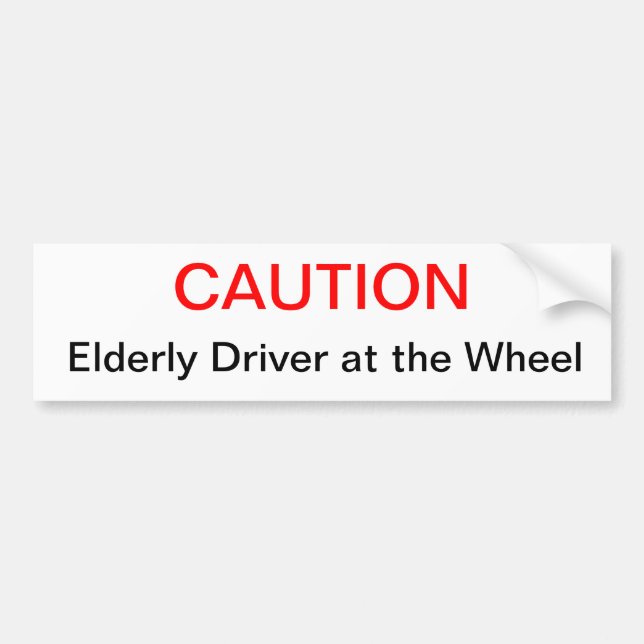 Autocollant De Voiture précaution, conducteur plus âgé à la roue (Devant)