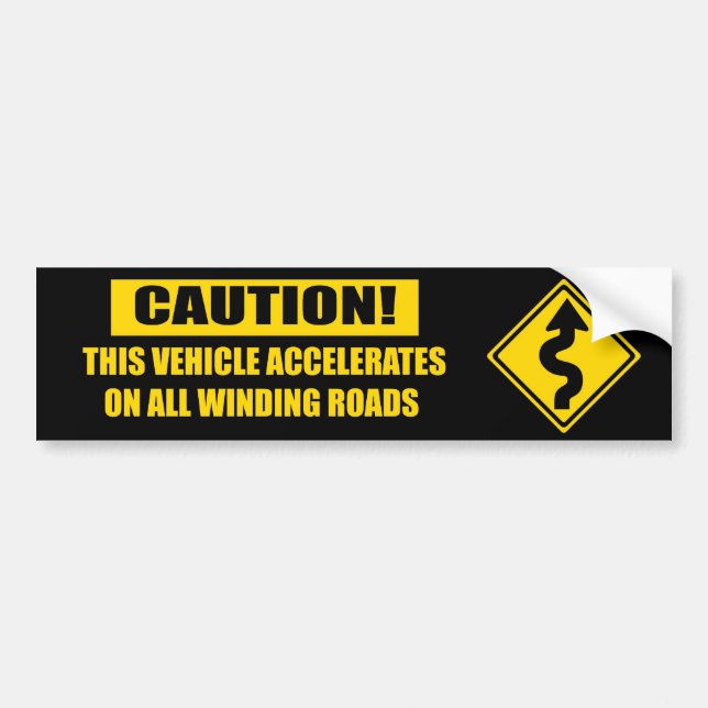 Autocollant De Voiture Précaution de courbe - noir (Devant)