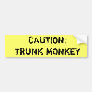 Autocollant De Voiture Précaution : Singe de tronc