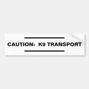 Autocollant De Voiture Précaution : Transport K9