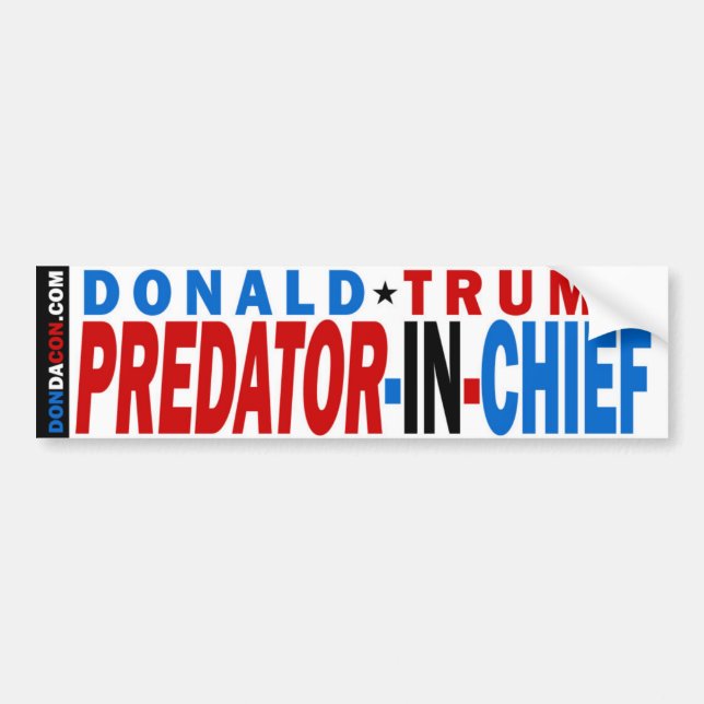 Autocollant De Voiture Prédateur de Donald Trump dans le chef (Devant)