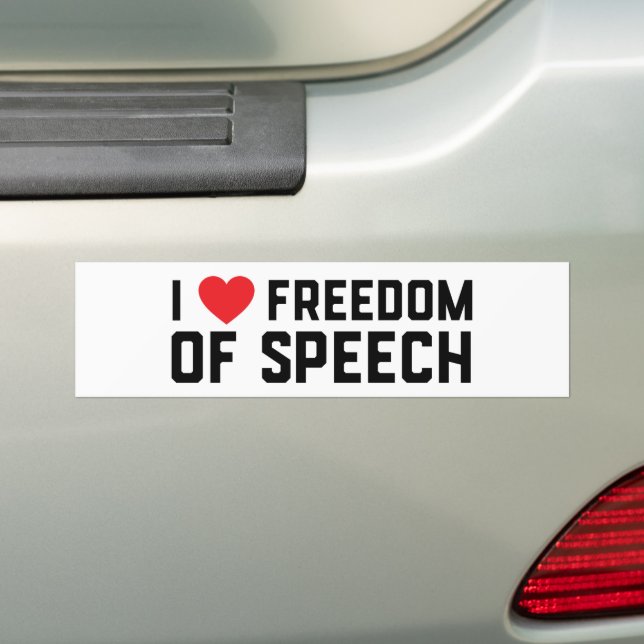 Autocollant De Voiture Premier Amendement I Love Freedom Of Speech (En voiture)