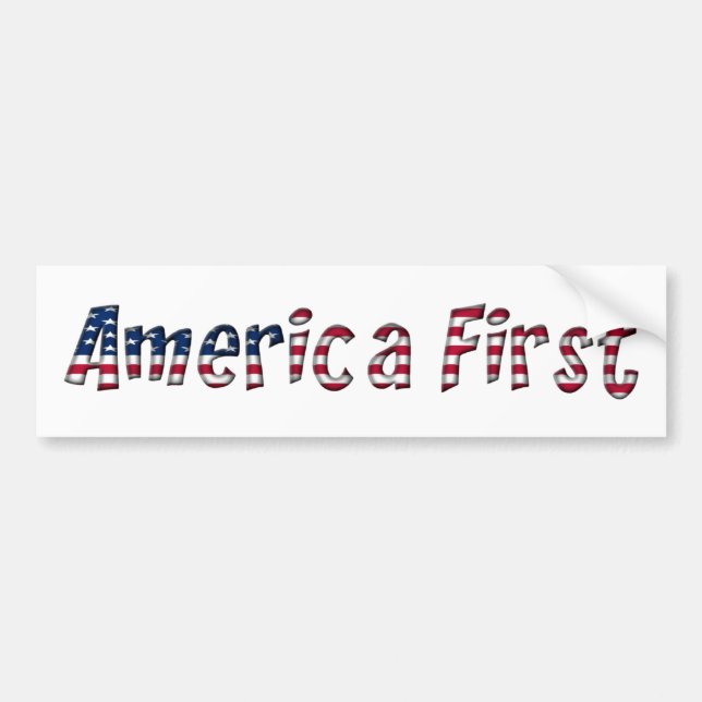 Autocollant De Voiture Première typographie de drapeau américain de (Devant)