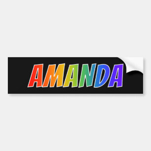 Autocollant De Voiture Prénom "AMANDA" : Coloration d'arc-en-ciel