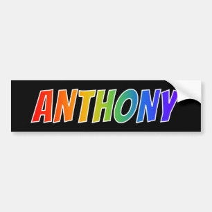 Autocollant De Voiture Prénom "ANTHONY" : Coloration d'arc-en-ciel