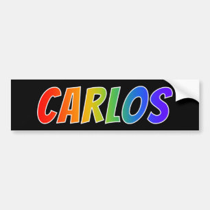 Autocollant De Voiture Prénom "CARLOS" : Couleur arc-en-ciel amusant