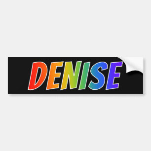 Autocollant De Voiture Prénom "DENISE" : Fun Rainbow Coloring