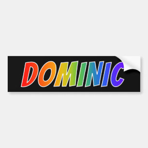 Autocollant De Voiture Prénom "DOMINIC": Couleur arc-en-ciel amusant