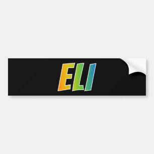 Autocollant De Voiture Prénom "ELI" : Fun Rainbow Coloring