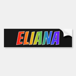 Autocollant De Voiture Prénom "ELIANA" : Fun Rainbow Coloring