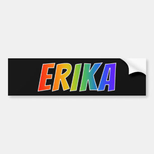 Autocollant De Voiture Prénom "ERIKA" : Coloration d'arc-en-ciel