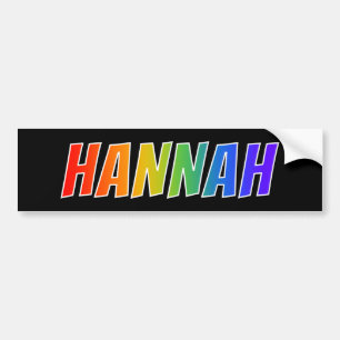 Autocollant De Voiture Prénom "HANNAH" : Fun Rainbow Coloring