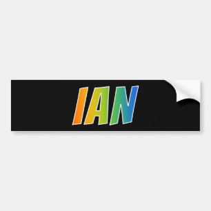 Autocollant De Voiture Prénom "IAN" : Coloration d'arc-en-ciel