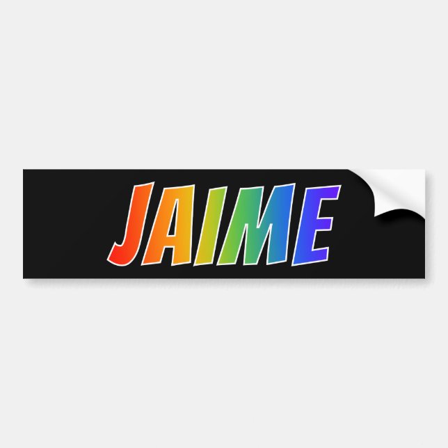 Autocollant De Voiture Prénom "JAIME" : Couleur arc-en-ciel amusant (Devant)