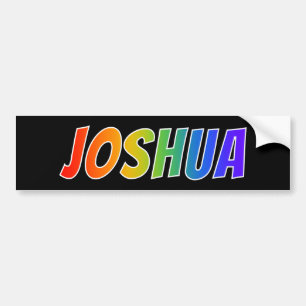 Autocollant De Voiture Prénom "JOSHUA" : Couleur arc-en-ciel amusant