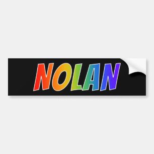 Autocollant De Voiture Prénom "NOLAN" : Coloration d'arc-en-ciel