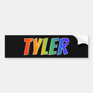Autocollant De Voiture Prénom "TYLER" : Fun Rainbow Coloring