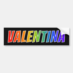 Autocollant De Voiture Prénom "VALENTINA": Couleur arc-en-ciel amusant