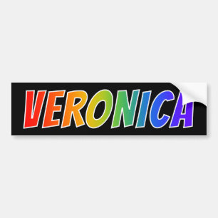 Autocollant De Voiture Prénom "Veronica" : Coloration d'arc-en-ciel