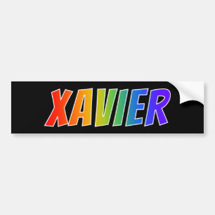 Autocollant De Voiture Prénom "XAVIER" : Coloration d'arc-en-ciel