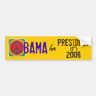 Autocollant De Voiture Président 08 de paix d'Obama